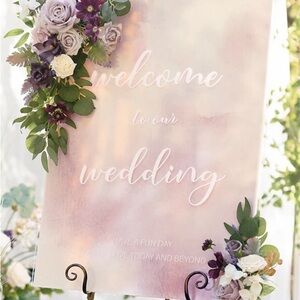 Faux Floral Sign Decor Accents 2 Piece Set